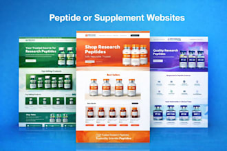 do peptide ecommerce website, design peptide website, build supplement website