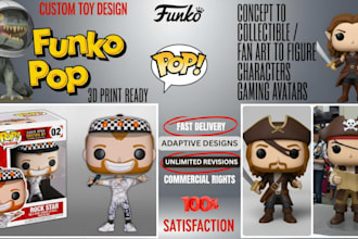 design cute 3d funko pop model pop box toy 3d chibi game character action figure