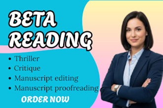 beta read and critique your thriller manuscript