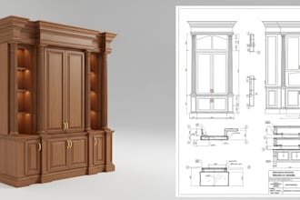 create custom joinery 3d models and millwork shop drawings