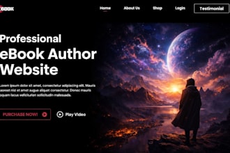 author landing page wordpress website design, ebook landing page, ebook website