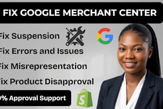 fix google merchant center suspension, misrepresentation and product disapproval