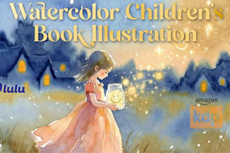 illustrate watercolor children storybook illustration amazon KDP kids book cover
