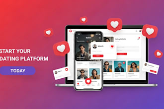 develop dating website and dating mobile app with modern matchmaking features