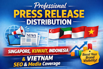 write and distribute press release in singapore, kuwait, indonesia, vietnam