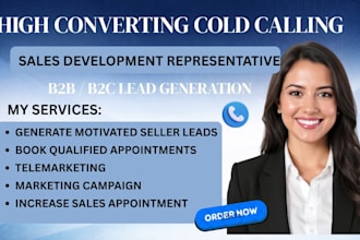 high sales b2b cold calling appointment setting motivated seller lead generation