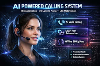 ai powered calling n8n automation, lipsync 3d offline metahuman avatar in ue5