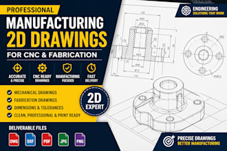 create manufacturing 2d drawings for cnc and fabrication
