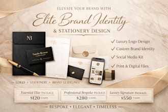 create an elite, bespoke brand identity and premium stationery suite