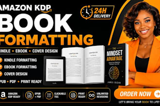 do kindle formatting ,ebook formatting,ebook and coverdesign for book publishing