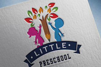 design modern childcare logo with vector art