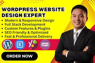 design redesign wordpress website, website development as a full stack developer