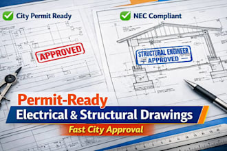 provide stamped electrical, structural drawings for city permit