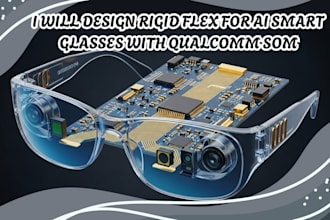 design complete rigid flex pcb for  ai smart glasses with qualcomm som