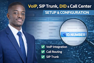 set up voip, sip trunk, did and call center solution