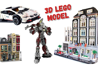 create 3d lego technic car vehicle moc model lego house PDF instruction XML