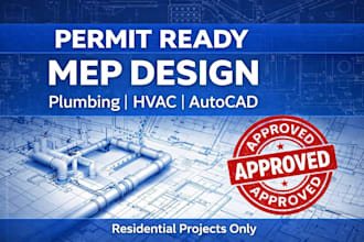 design residential plumbing plan, hvac layout and mep drawings in autocad