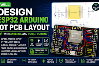 design esp32 arduino iot pcb layout with antenna and power routing