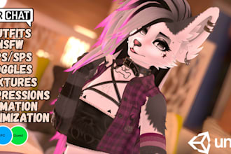 create vrchat furry avatar, vr character, vrc avatar, nsfw vrchat avatar,fursona