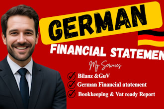 prepare german financial statement, bilanz, profit  loss, cashflow, bookkeeping