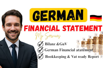 prepare german financial statement, bilanz, profit  loss, cashflow, bookkeeping