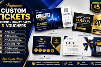 design custom tickets, coupons, loyalty cards, and vouchers