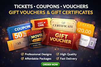 design tickets, coupons, loyalty cards and vouchers
