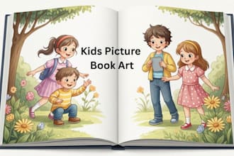 create kids picture book illustration and children storybook art
