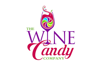 create a wine and candy logo for the wine candy company