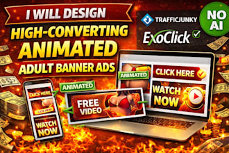 design high converting animated adult banner ads for traffic junky and exoclick