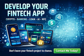 develop crypto wallet app ai fintech app cash app banking app loan app nfc app