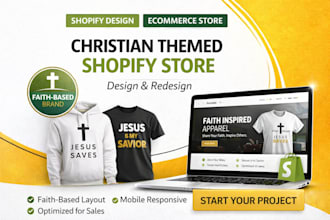 do shopify store design and redesign shopify christian themed clothing website