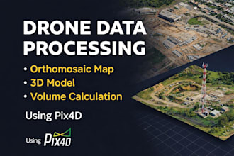 process drone images for 3d model volume calculation using pix4d