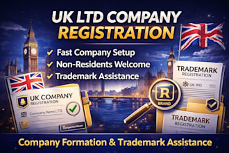 assist with UK ltd company registration and trademark application