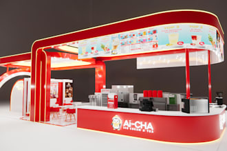 design an immersive 3d trade show booth or exhibition stall