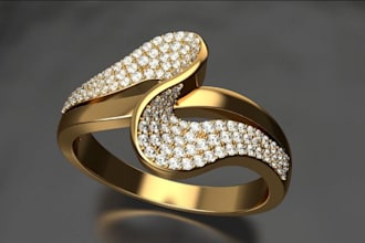 create 3d cad jewelry design, 3d jewelry animation and realistic rendering