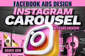 design instagram carousel facebook ads and high converting meta ads creative