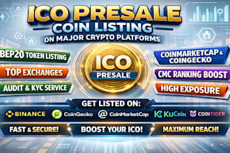 ico presale coin listing on major crypto platforms, bep20 token crypto exchanges