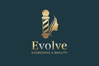 create luxury barber shop beauty salon logo for your business