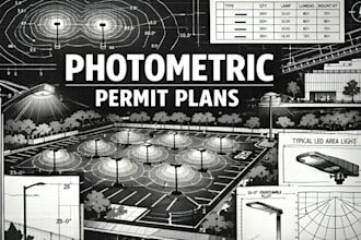 create photometric design exterior lighting plan, agi32 for city permit approval