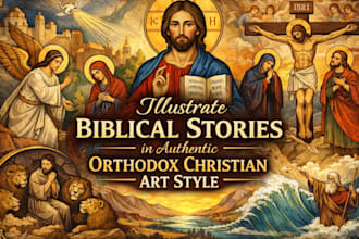 illustrate biblical stories in authentic orthodox christian art style