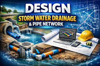 design storm water drainage plan and pipe network