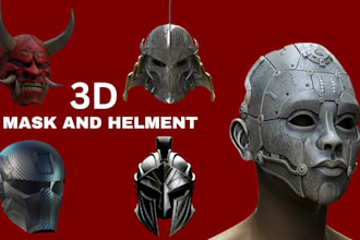 design custom 3d mask and helmet for cosplay, 3d printing and halloween
