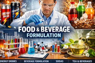 formulate food formulation, energy drink, beverages formulation sodas, and tea