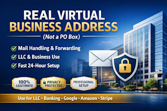 provide a real virtual business address with mail forwarding not a po box
