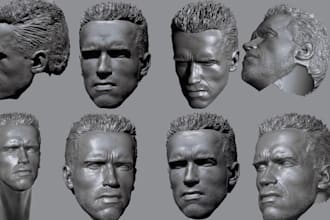 sculpt realistic 3d head model 3d bust from photo for 3d printing stl