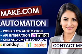 make com automation workflows, API integration and CRM automation