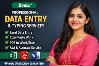 do fast and accurate data entry, excel and copy paste work