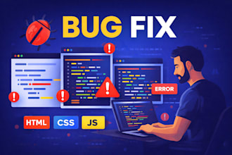 fix HTML, CSS, javascript bugs or responsive issues