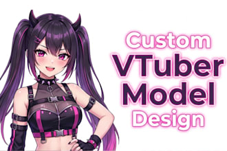 draw pngtuber vtuber avatar and banner in anime or furry style stream ready